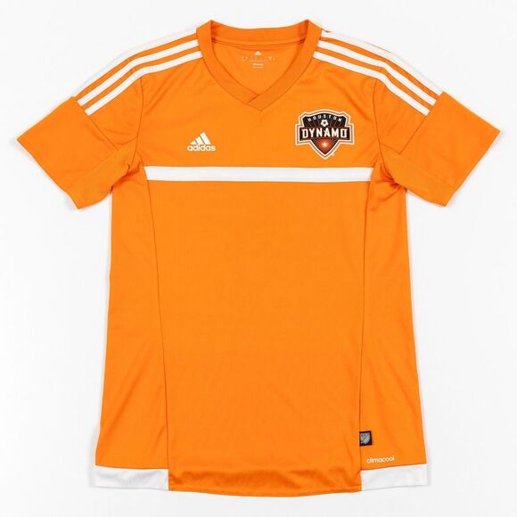 Adidas‎ Houston Dynamo Jersey Mens Small Climacool 2015 Home Orange EUC - Picture 1 of 13
